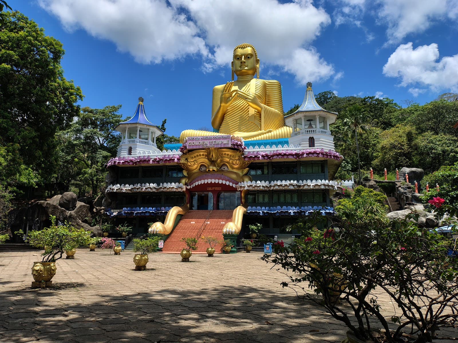Dambulla Cave Temple Matale Sri Lanka monument in Dambulla Cave Temple, Dambulla, Matale District, Central Province, Sri Lanka, Central Province - Sri Lankan Cave Temple architecture style, Indian Buddhist Cave architecture style, Early Buddhist architecture style, Indic Narrative architecture style (Satavahana Period) - thumbnail