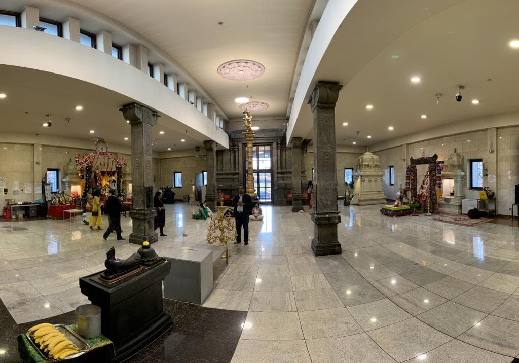 London Sri Murugan Temple temple in 78-90 Church Road, Manor Park, London (E12 6AF), England, United Kingdom, England - Dravida architecture style, Tamil Dravida architecture style, Raja Gopuram architecture style, Hybrid Hindu Temple architecture style (Post-Independence Period) - thumbnail