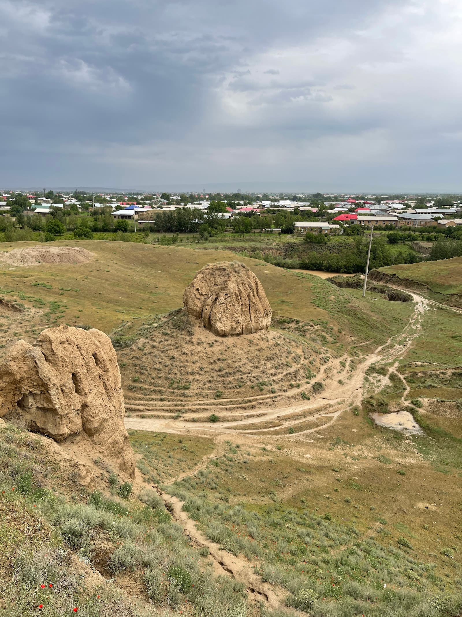 Kafir Kala Buddhist Temple Vakhsh Valley Tajikistan temple in Kafir Kala, Vakhsh Valley, Khatlon Region, Tajikistan, Khatlon - Indian Buddhist architecture style, Gupta architecture style, Tokharistan Art Style architecture style, Central Asian Fortress architecture style (Gupta Period) - thumbnail