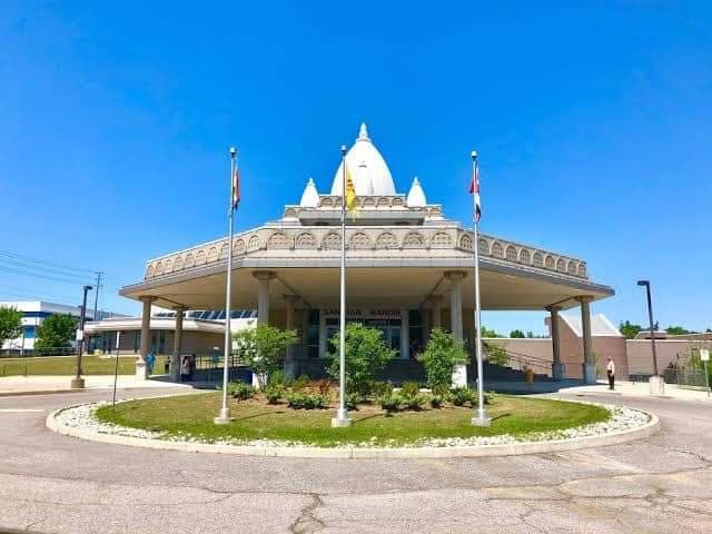 Sanatan Mandir Cultural Centre Markham temple in 1031 Brock Road, Pickering (L1W 3T7), Ontario, Canada, Ontario - Nagara architecture style, Indo-Canadian architecture style, Contemporary Hindu Temple architecture style, Community Campus architecture style (Post-Independence Period) - thumbnail