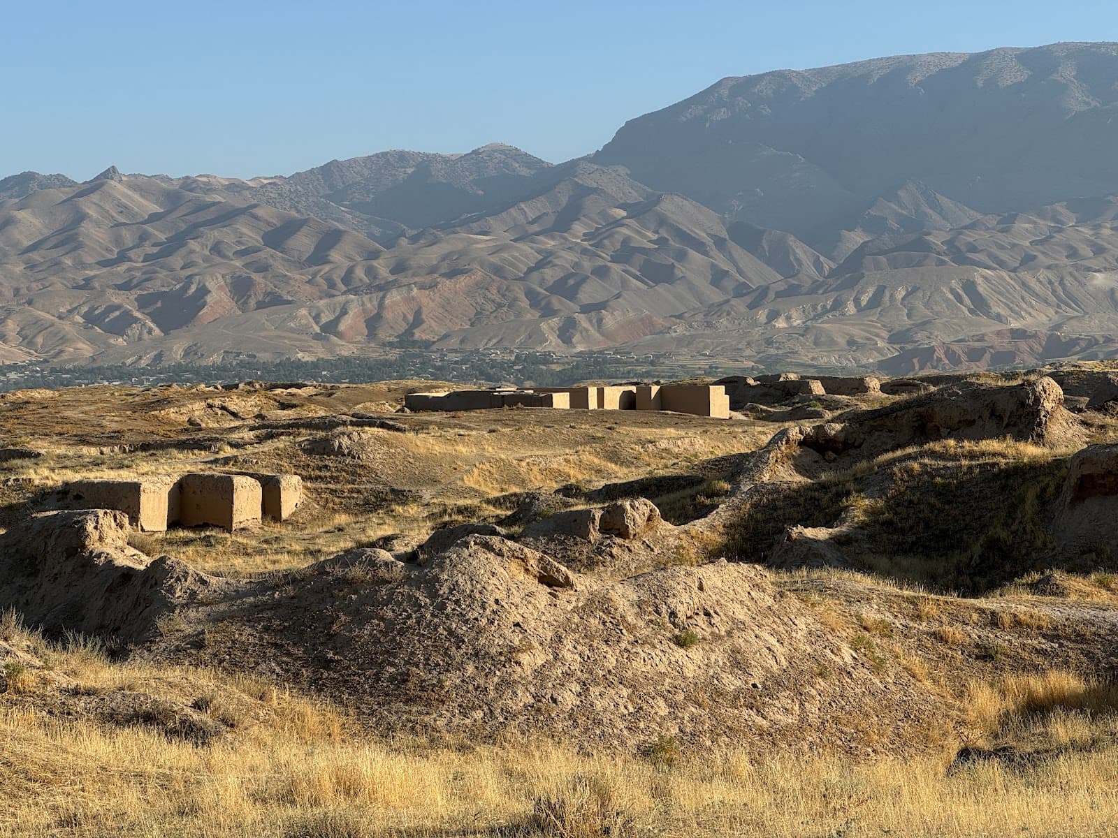 Panjakent Temples Sughd Tajikistan temple in Panjakent, Sughd Region, Tajikistan, Sughd - Sogdian-Indic Syncretic architecture style, Sogdian architecture style, Zoroastrian architecture style, Indic architecture style (Medieval Period) - thumbnail