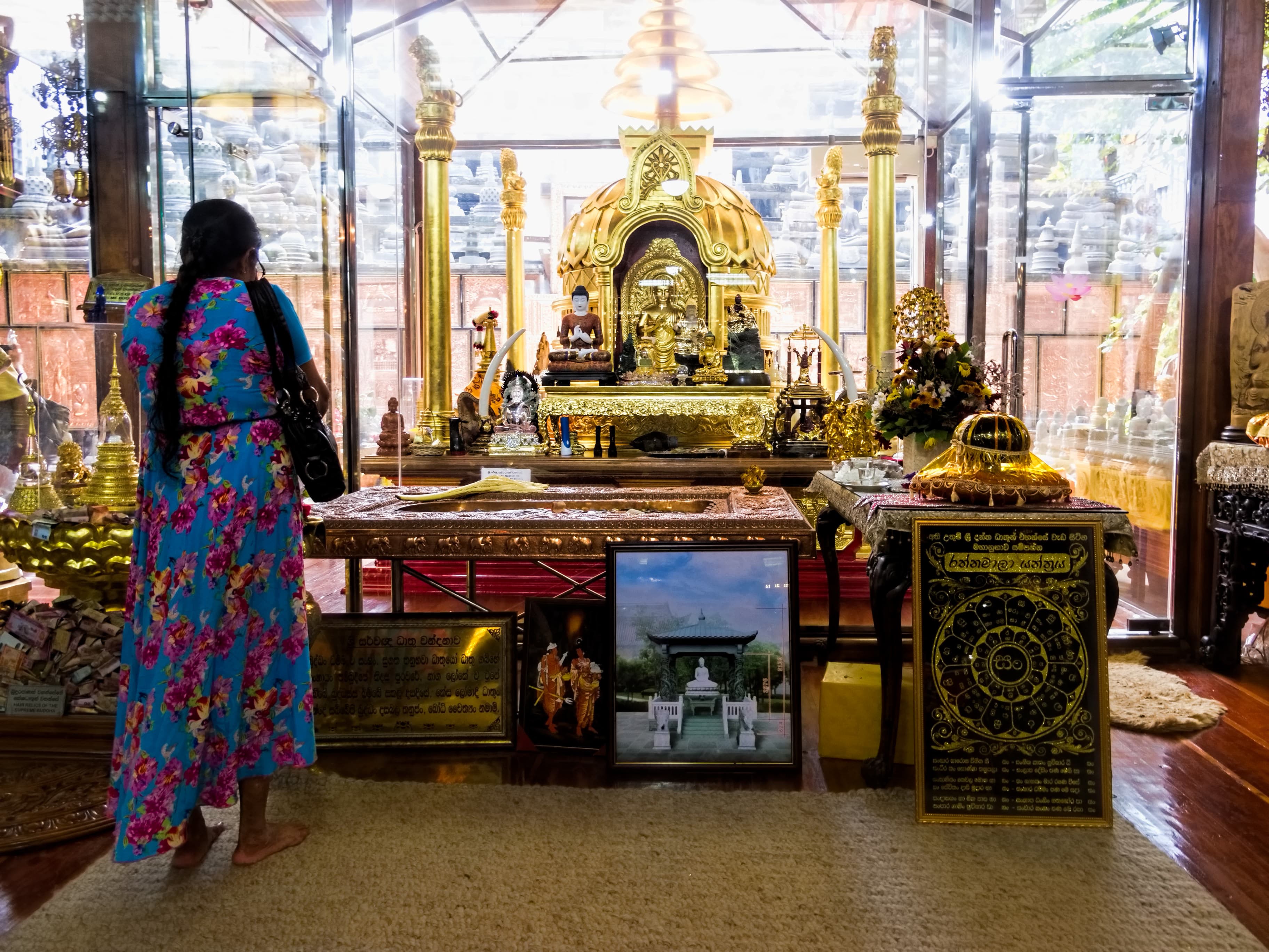 Gangaramaya Temple Colombo Sri Lanka monument in Gangaramaya Temple, Colombo, Western Province, Sri Lanka, Western Province - Indo-Sri Lankan Buddhist architecture style, Sri Lankan Buddhist architecture style, Thai architecture style, Chinese architecture style (Travancore Period) - thumbnail