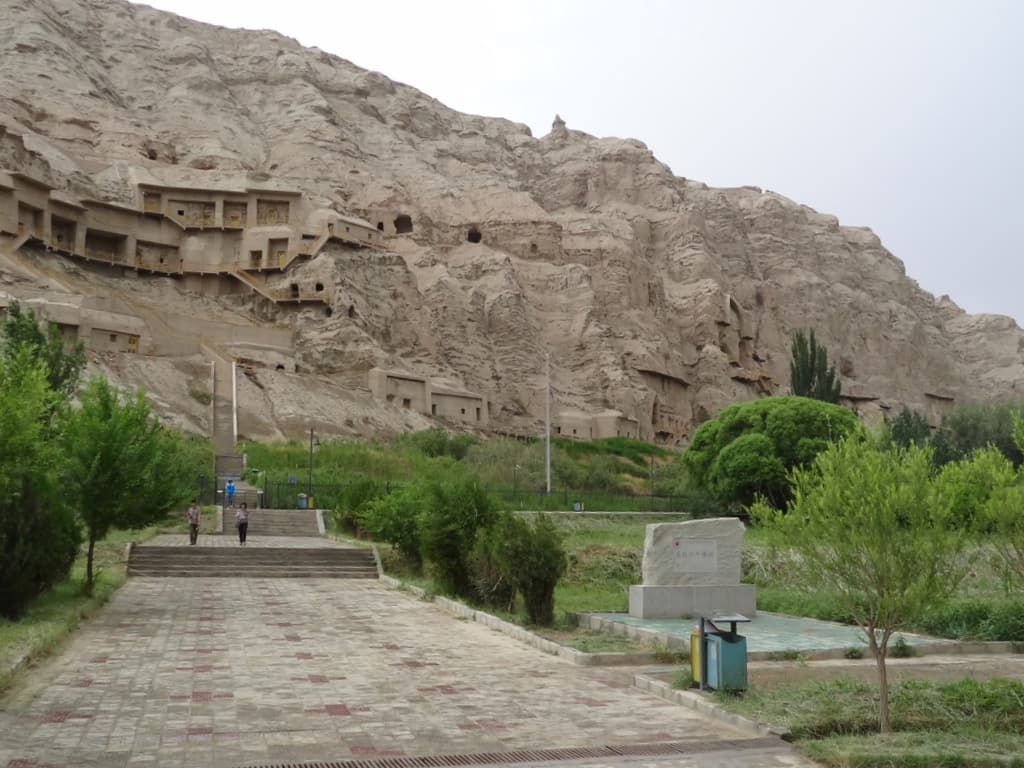 Kumtura Caves Kuqa Xinjiang China monument in Kuqa, Xinjiang, Aksu Prefecture (842002), Xinjiang, China, Xinjiang - Gandhara-Influenced Rock-Cut architecture style, Indian Rock-Cut architecture style, Gandhara architecture style, Central Asian Cave architecture style (Kushan Period) - thumbnail