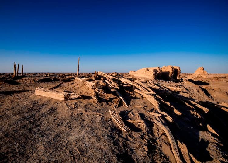 Volunteer at Loulan Ancient City Ruoqiang Xinjiang China
